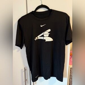 Nike Black Tee with White Baseball Graphic